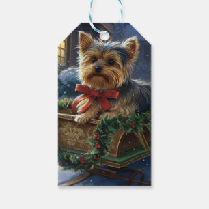 Yorkshire Terrier jul jul, julsäsong Presentetikett