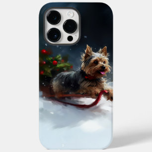 Yorkshire Terrier-jul-snö-vinter