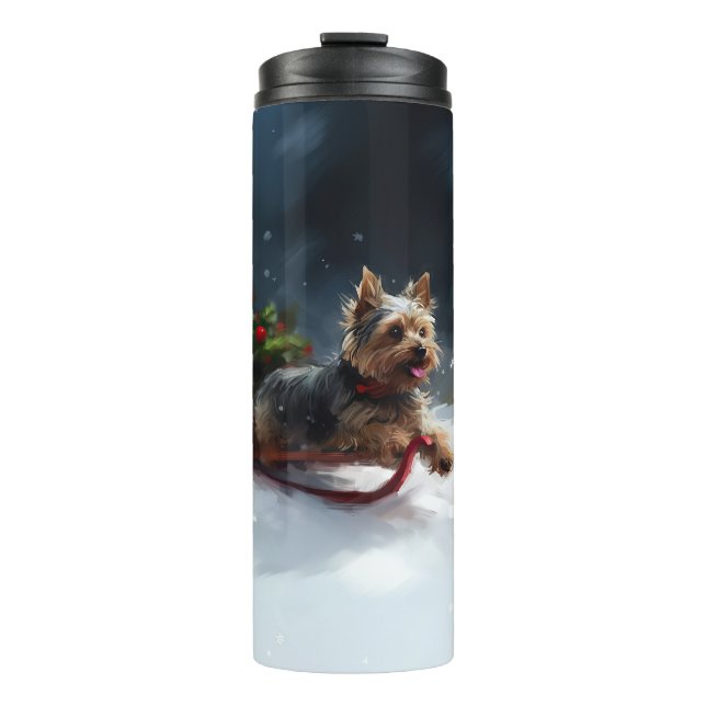 Yorkshire Terrier-jul-snö-vinter (Framsida)