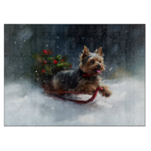 Yorkshire Terrier jul snö vinter