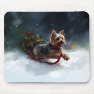 Yorkshire Terrier jul snö vinter Musmatta
