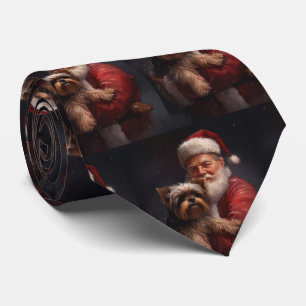 Yorkshire Terrier Jul Tomte Festlig Jul Slips