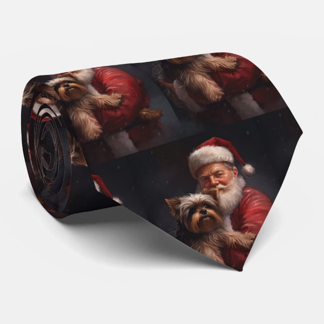 Yorkshire Terrier Jul Tomte Festlig Jul Slips (Rullad)
