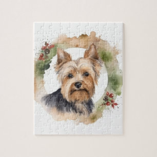 Yorkshire Terrier-jul-Valpen för andningsfag Pussel