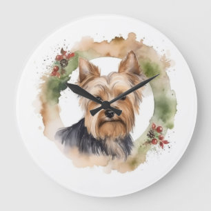 Yorkshire Terrier-jul-Valpen för andningsfag Stor Klocka