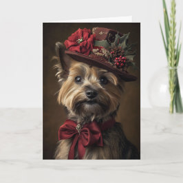 Yorkshire Terrier Jul Viktoriansk Hund Helgkort