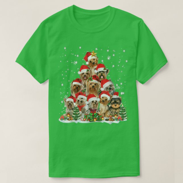 YorkShire Terrier Julgran Santa Ugly Sweate T Shirt (Design framsida)