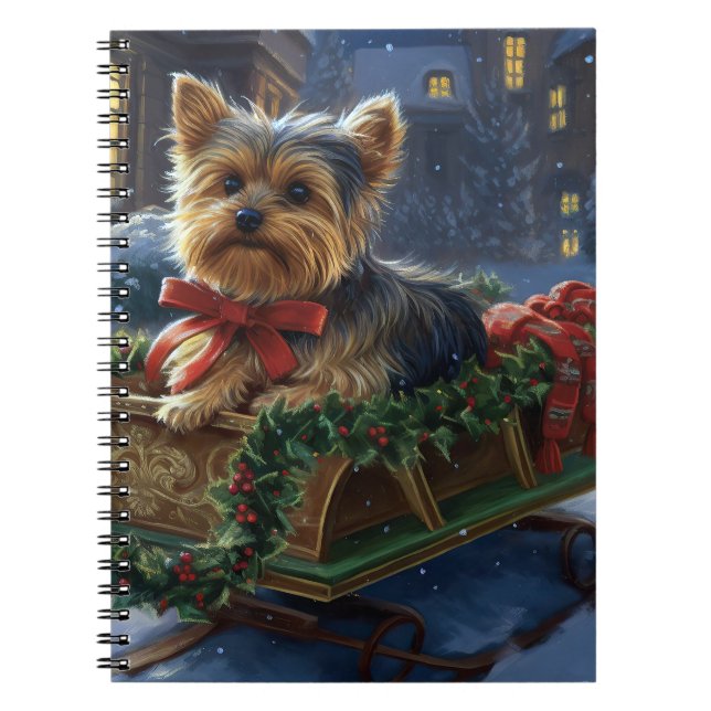 Yorkshire Terrier Julhögtiden Anteckningsbok (Framsidan)