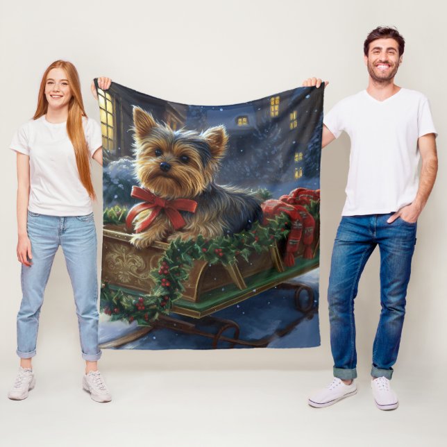Yorkshire Terrier Julhögtiden Fleecefilt (På plats)
