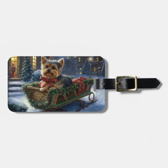 Yorkshire Terrier Julhögtidssäsong Bagagebricka (Horisontell Framsida)