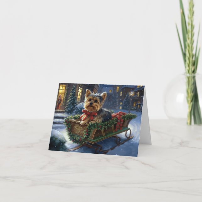 Yorkshire Terrier Julhögtidssäsong Kort (Framsida)