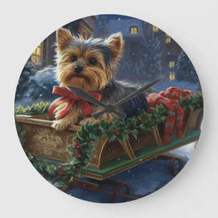 Yorkshire Terrier Julhögtidssäsong Stor Klocka