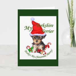 Yorkshire Terrier-julklappar Helgkort