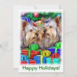 Yorkshire Terrier-julklappar Inbjudningar