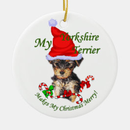 Yorkshire Terrier-julklappar Julgransprydnad Keramik