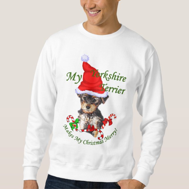 Yorkshire Terrier-julklappar Sweatshirt (Framsida)