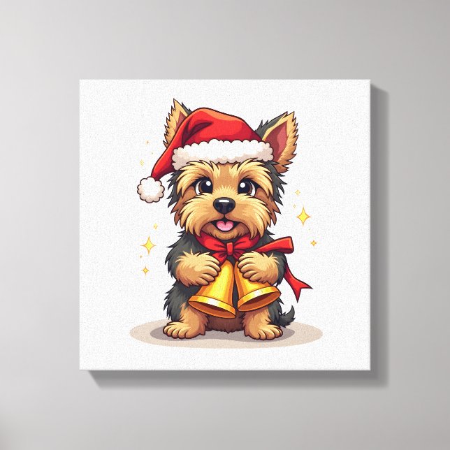 Yorkshire Terrier Julklockor Canvastryck (Framsida)