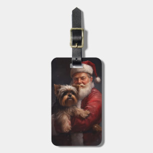 Yorkshire Terrier Jultomten Festive jul Bagagebricka
