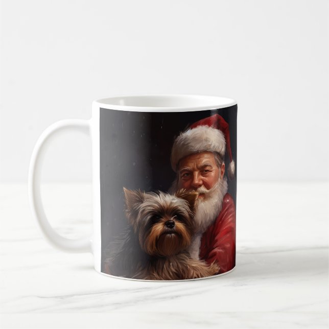 Yorkshire Terrier Jultomten Festive jul Kaffemugg (Vänster)