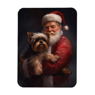 Yorkshire Terrier Jultomten Festive jul Magnet