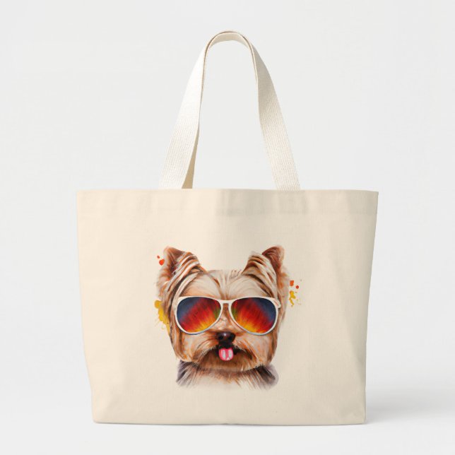 Yorkshire Terrier Jumbo Tote Tygkasse (Framsidan)