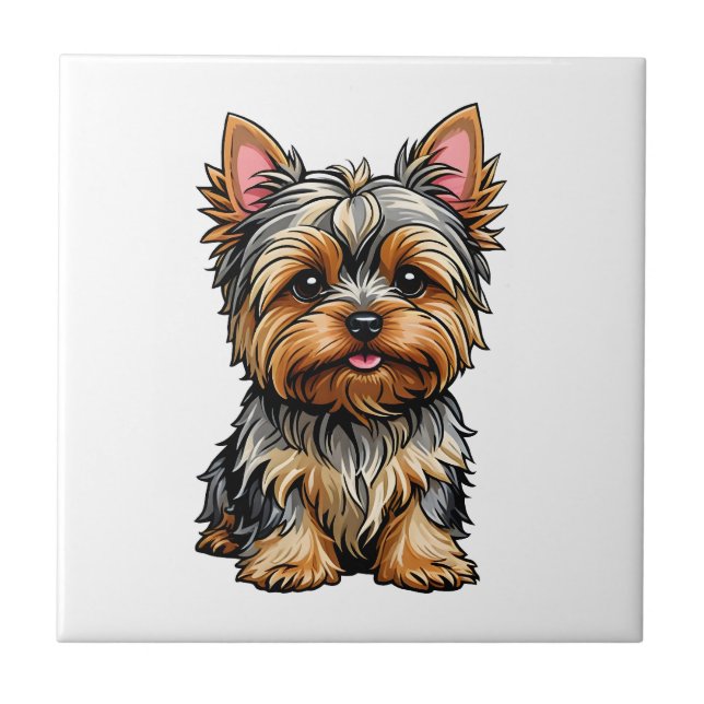 Yorkshire Terrier Kakelplatta (Framsidan)