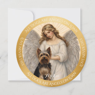 Yorkshire Terrier Kärlek Aldries Dies Round Guld Tack Kort