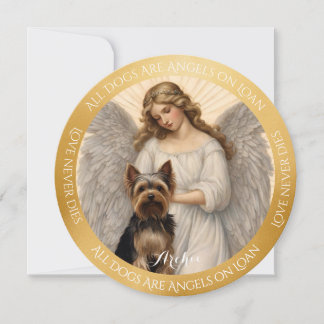 Yorkshire Terrier Kärlek Aldries Dies Round Guld Tack Kort