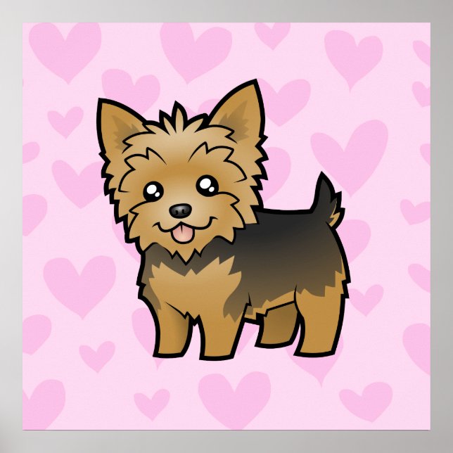 Yorkshire Terrier Kärlek (kort hair no bow) Poster (Framsidan)
