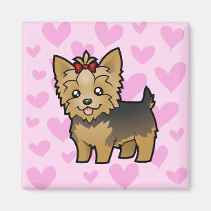 Yorkshire Terrier Kärlek (kort hår med bog) Magnet