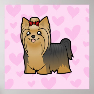 Yorkshire Terrier Kärlek (långa hår med bog) Poster