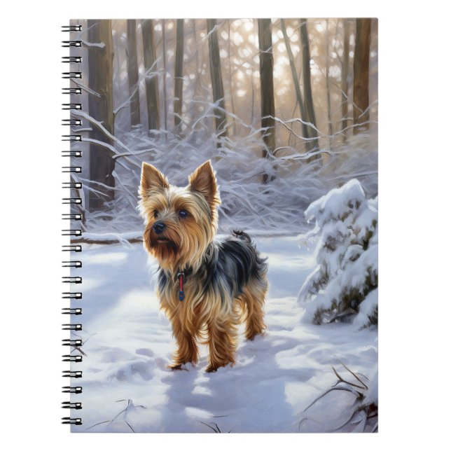 Yorkshire Terrier Låt det snöa jul Anteckningsbok (Framsidan)