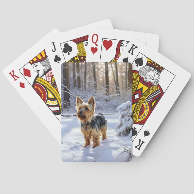 Yorkshire Terrier Låt det snöa jul Casinokort (Baksidan)