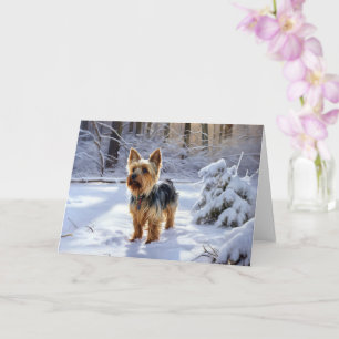 Yorkshire Terrier Låt det snöa jul Kort