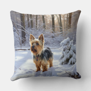 Yorkshire Terrier Låt det snöa jul Kudde