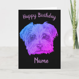 Yorkshire Terrier Lila Black Birthday Kort