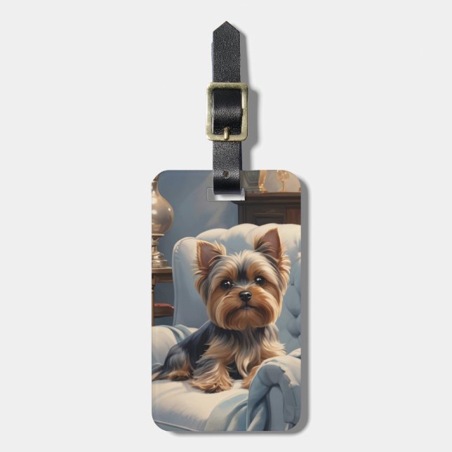 Yorkshire Terrier Luggage Tags Bagagebricka (Vertikal Framsida)