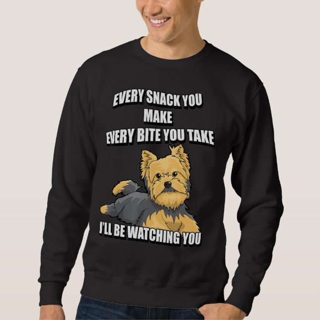 Yorkshire Terrier Lung Meme Varje Snack jag kommer Lång Ärmad Tröja (Framsida)