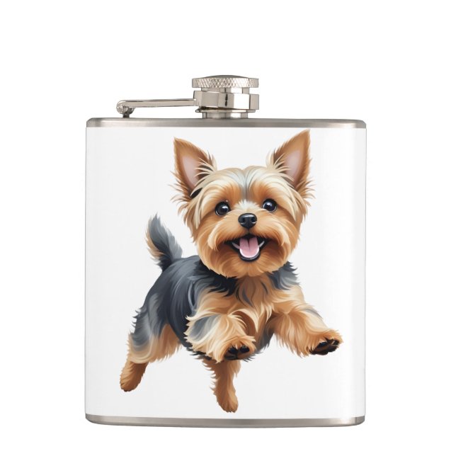 Yorkshire Terrier Lycklig Playful Roligt Jumping G Fickplunta (Framsidan)