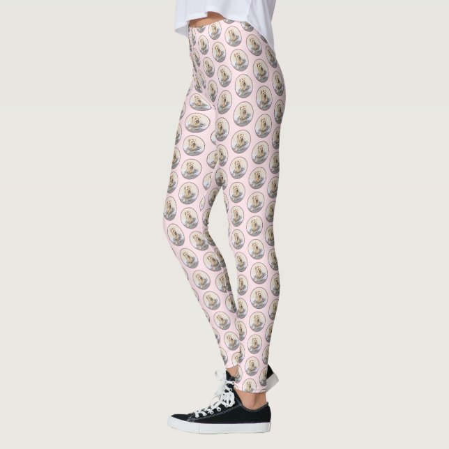 Yorkshire Terrier-målning - Söt Original Hundkonst Leggings (Vänster)
