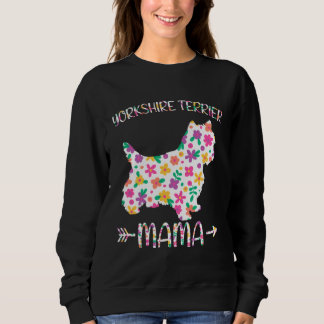 Yorkshire Terrier Mama Floral Dog Mom Mothers Day T Shirt