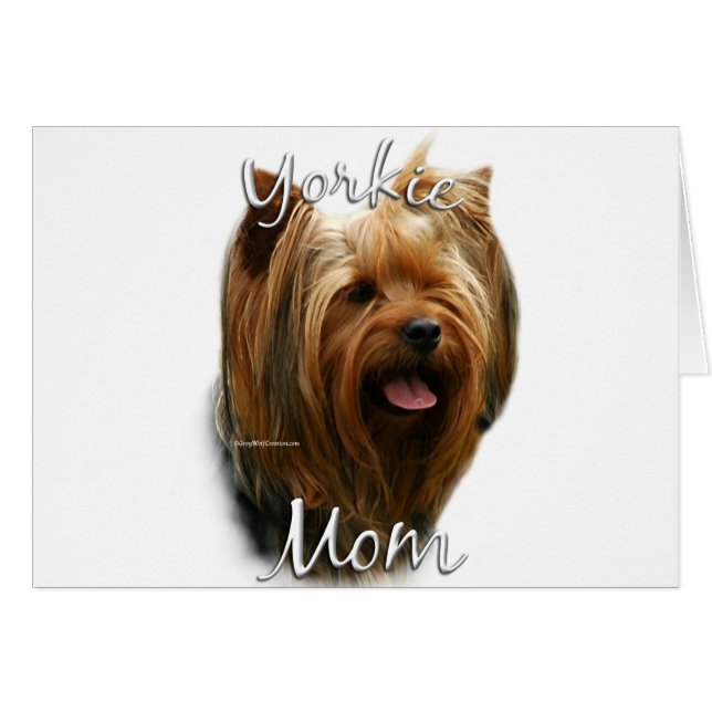 Yorkshire Terrier Mamma 2 Hälsningskort (Framsidan Horizontal)