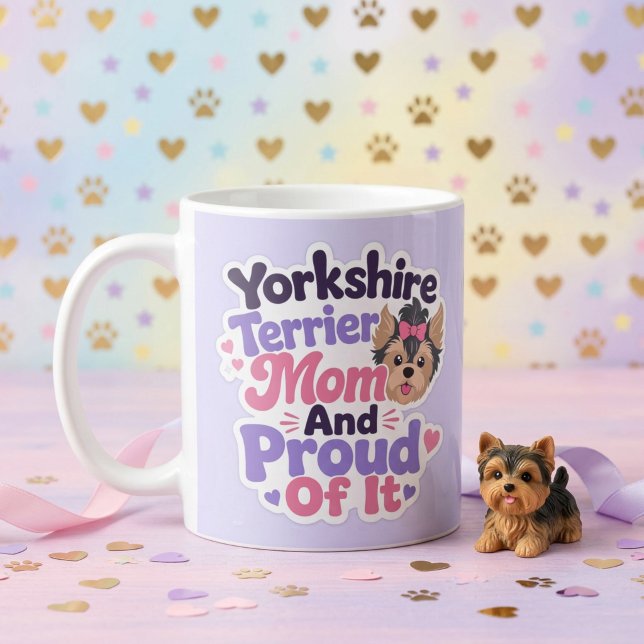 Yorkshire Terrier Mamma och stolt över det Kaffemugg (Yorkshire Terrier Mom and Proud of It)