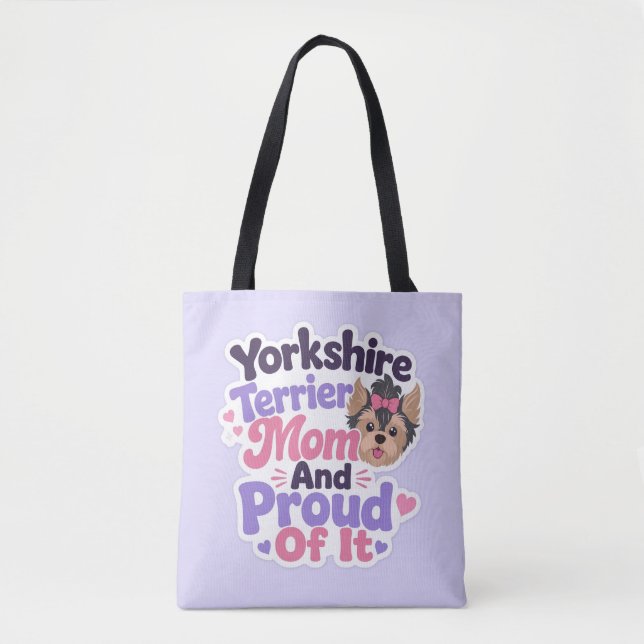 Yorkshire Terrier Mamma och Stolt över Det Tygkasse (Framsida)