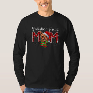 Yorkshire Terrier Mamma Santa Rutig Hund Mamma Jul T Shirt