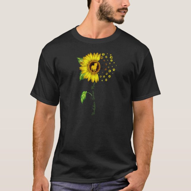 Yorkshire Terrier Mamma Solros Hund Mamma T Shirt (Framsida)
