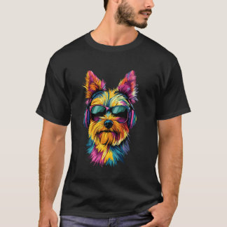 Yorkshire Terrier med solglasögon Hundälskare Söt T Shirt