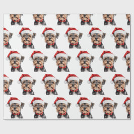 Yorkshire Terrier med tomtehatt Presentpapper