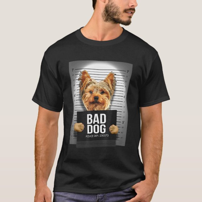 Yorkshire Terrier Mugshot T Shirt (Framsida)
