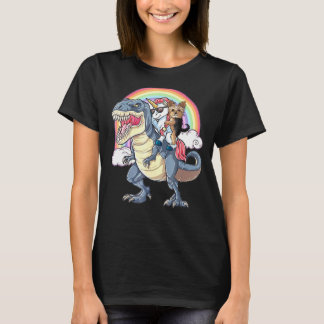 Yorkshire Terrier och Unicorn Ride T Rex som Chef T Shirt